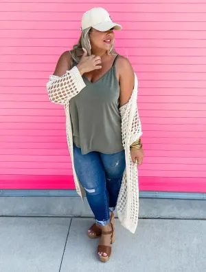 "It's All That" Loose Open Knit Long Cardigan - Blakeley