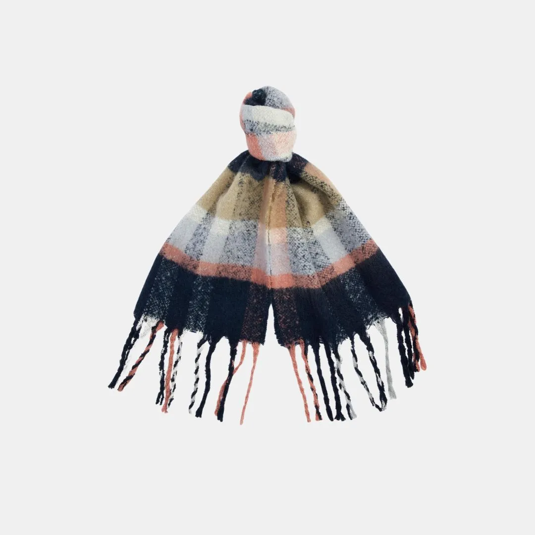 Rawson Check Scarf (Navy   Pink Rust)