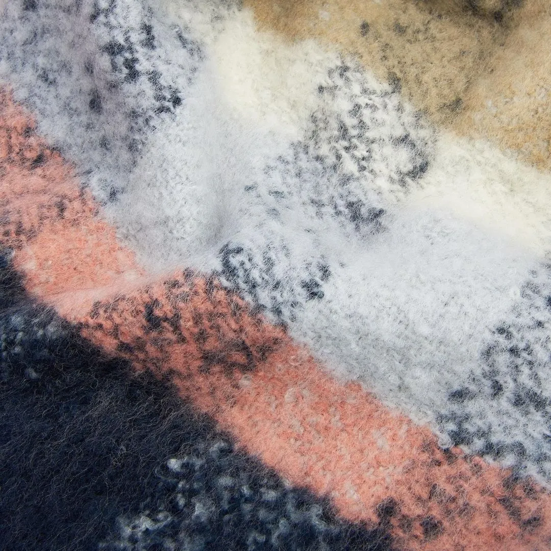 Rawson Check Scarf (Navy   Pink Rust)