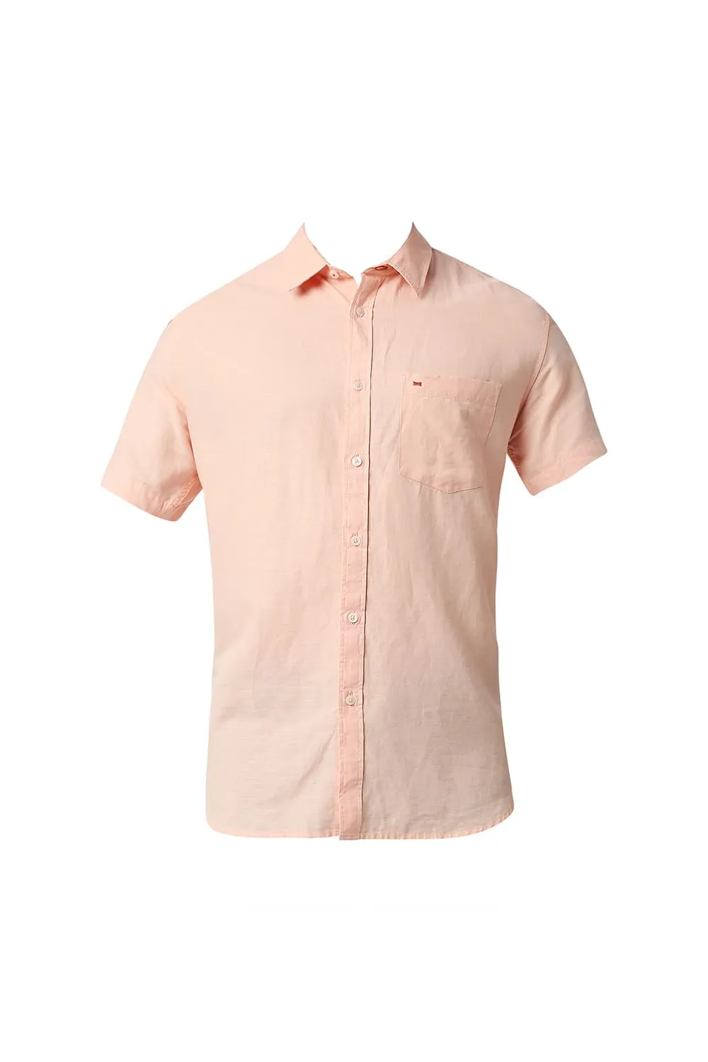 Slim Fit Cotton Hemp Halfsleeves Shirt