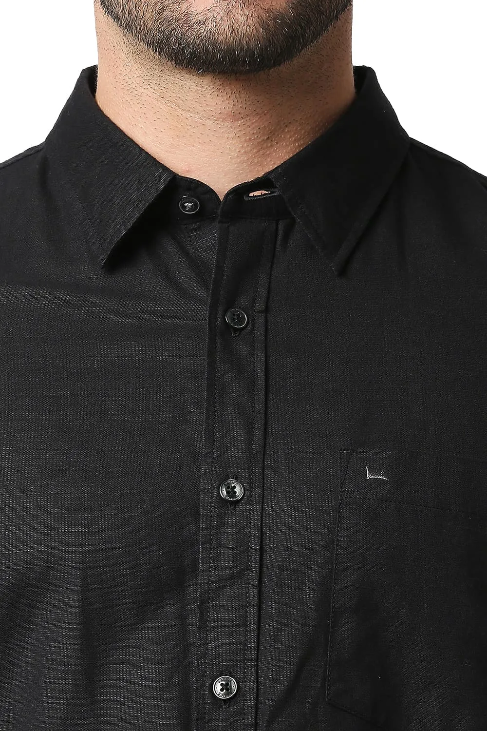 Slim Fit Cotton Hemp Halfsleeves Shirt