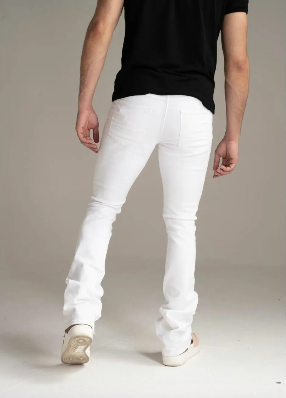 SPARK STACK WHITE JEANS