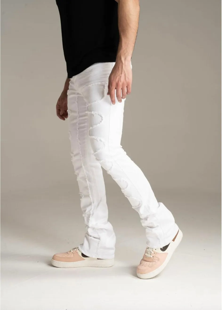 SPARK STACK WHITE JEANS