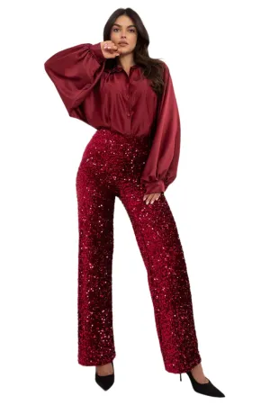 TEEK - Red Sequined Trousers