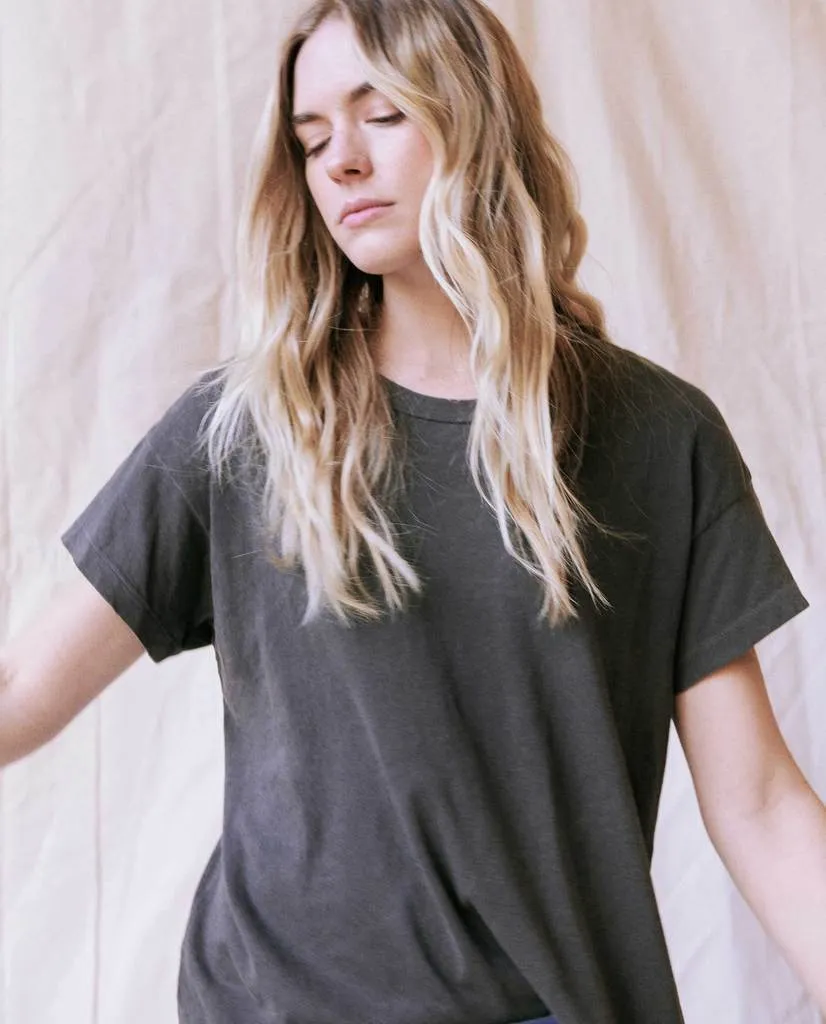 The Great - The Boxy Crew in Washed Black