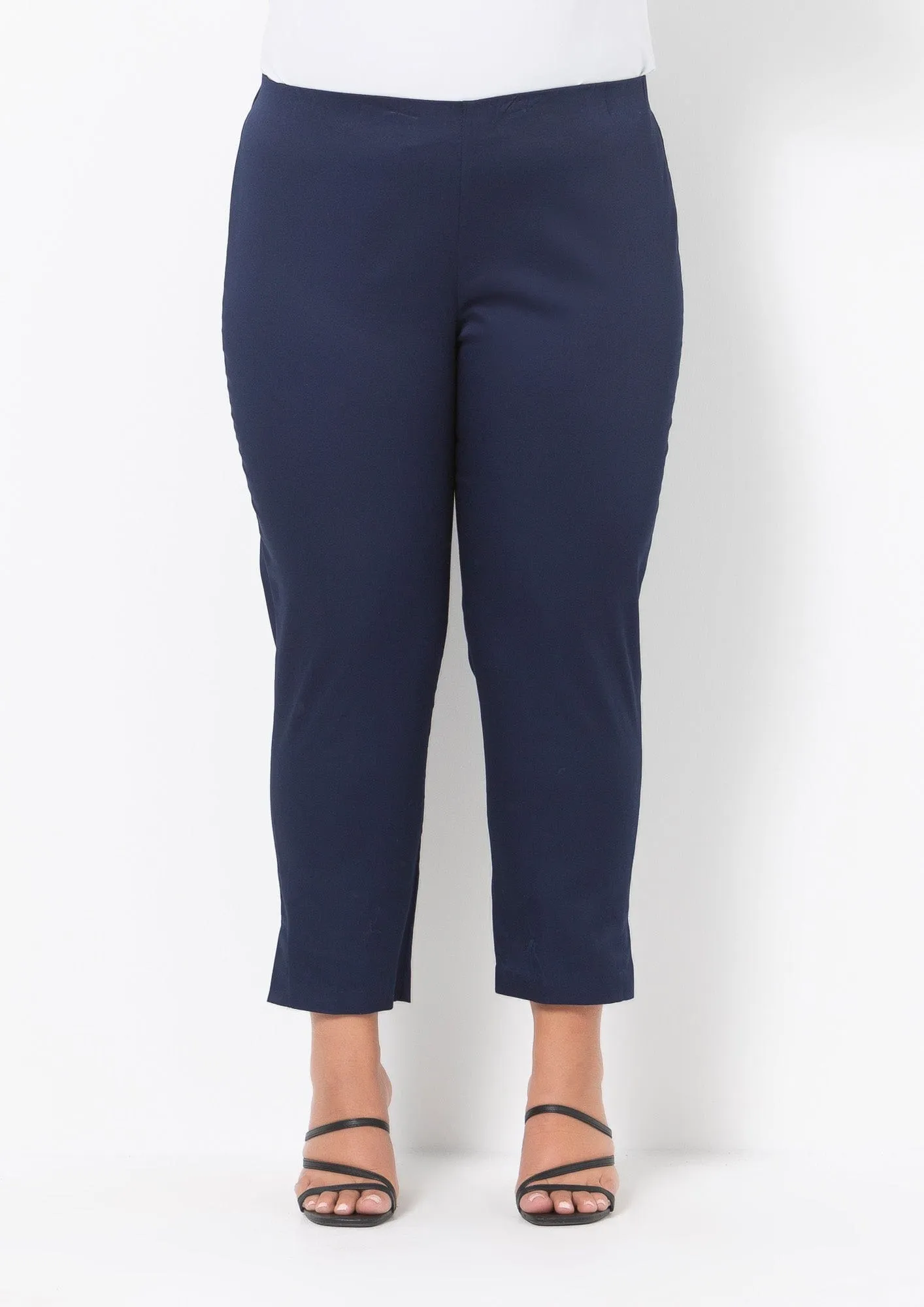 White 7/8 Cotton Sateen Stretch Pant
