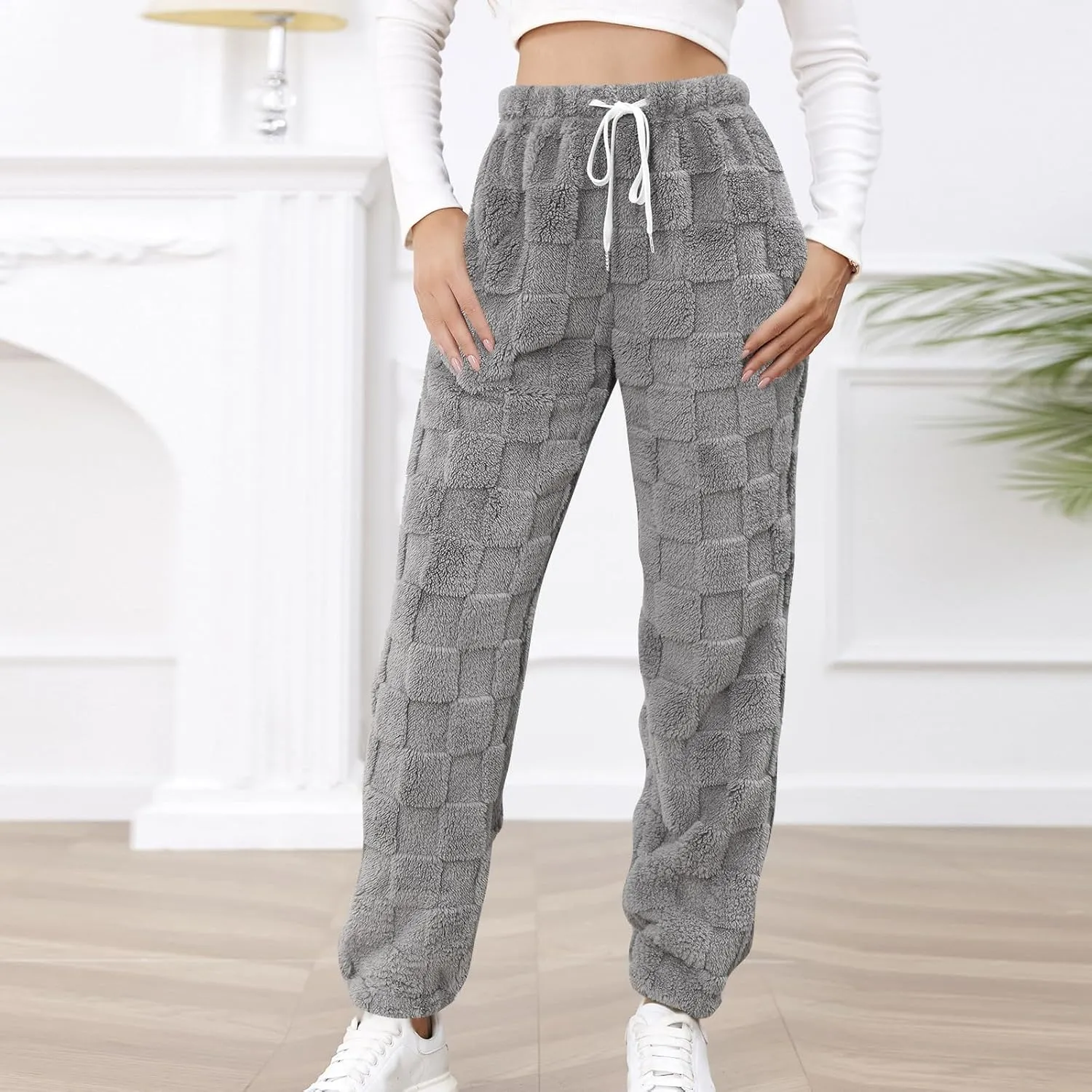 Women's Linen Blend Summer Solid Palazzo Pants High Waist Straight Plus Size Palazzo Lounge Pants Vacation