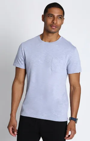 Zen Blue Slub Cotton Pocket Tee