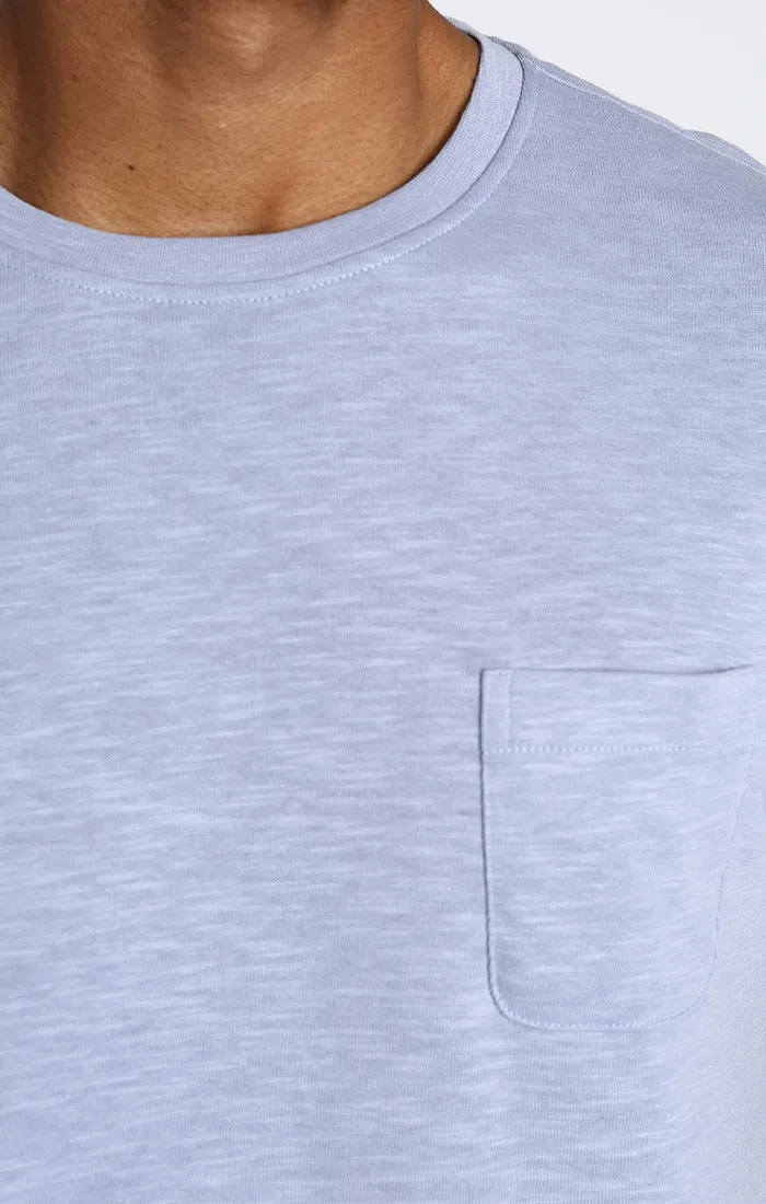 Zen Blue Slub Cotton Pocket Tee
