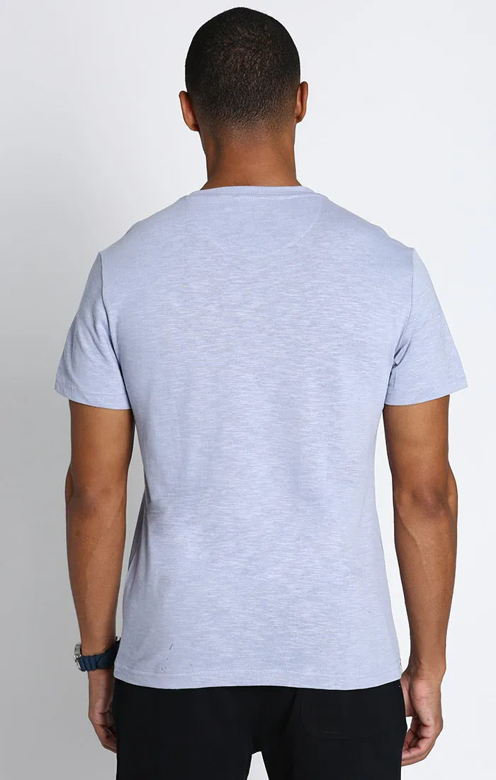 Zen Blue Slub Cotton Pocket Tee